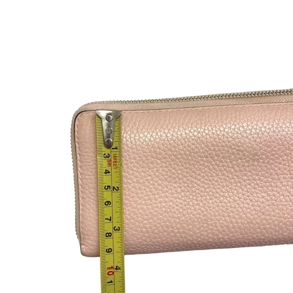 Michael kors pink leather zipper wristlet clutch bag